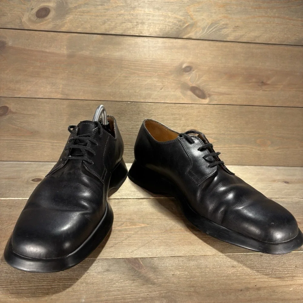tods mens size 11.5 shoes black leather lace up dress work travel oxfords